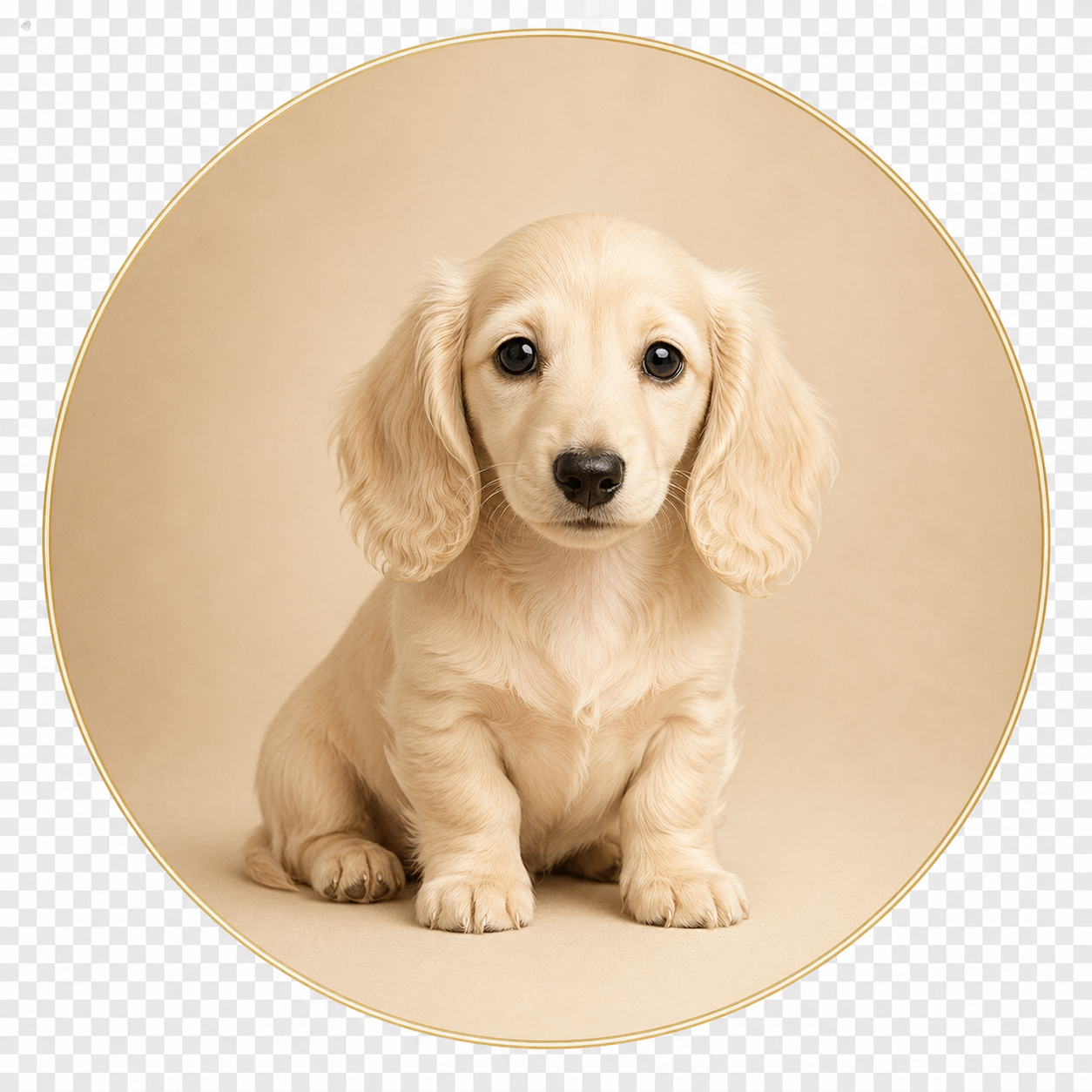 Miniature Longhaired Dachshund cream puppy