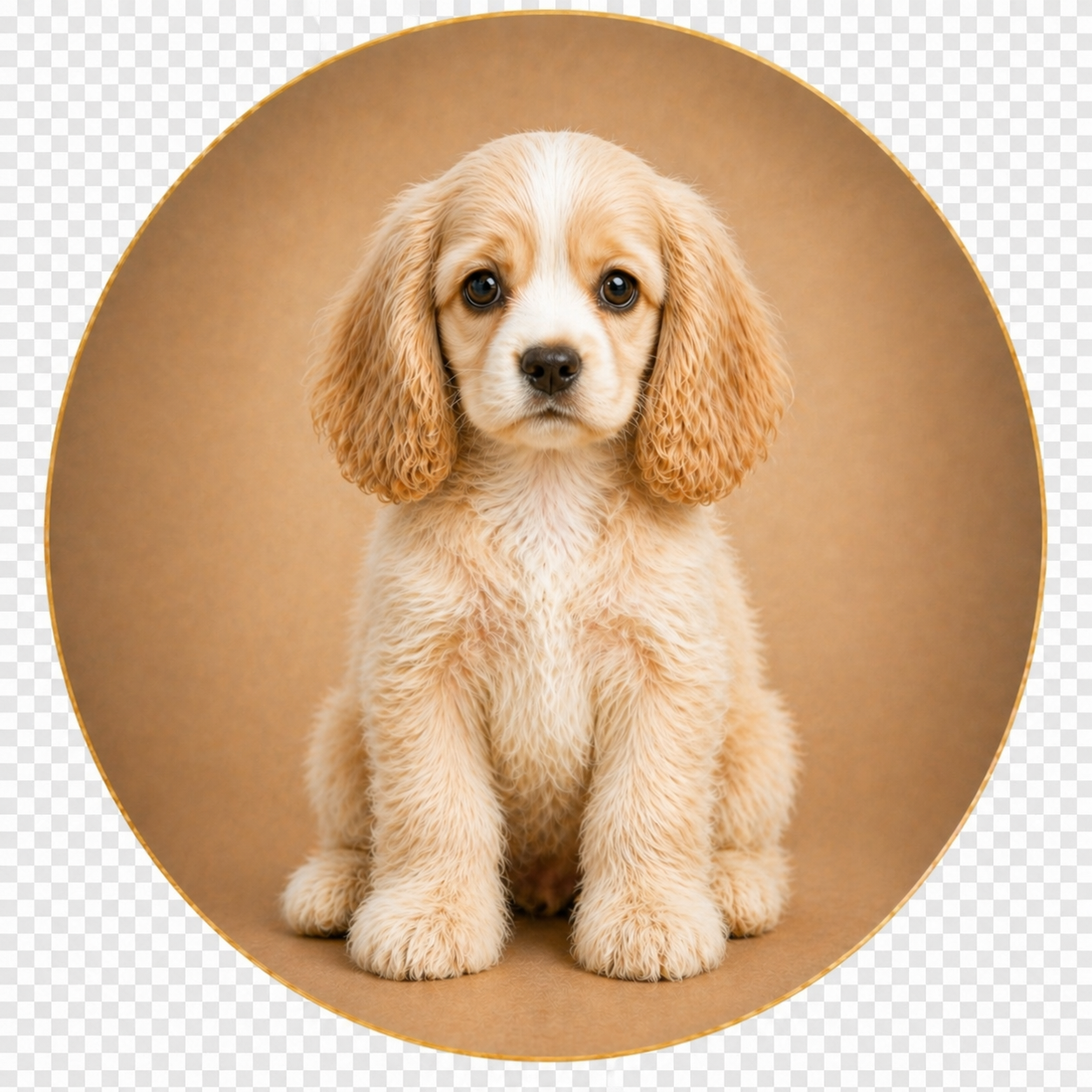 Cockalier cream puppy with white center blaze